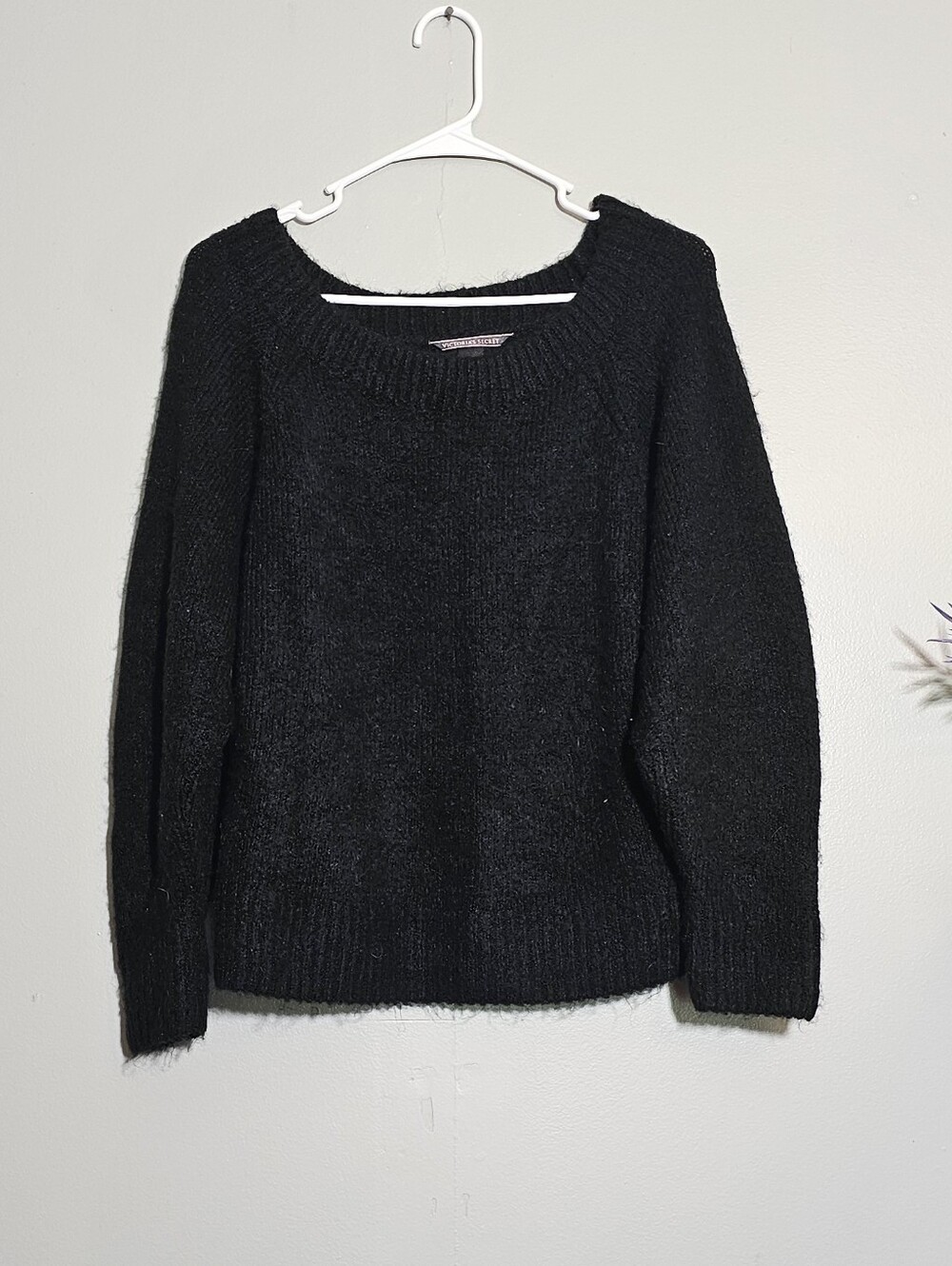 Victoria's Secret Black Scoop Neck Knit Sweater